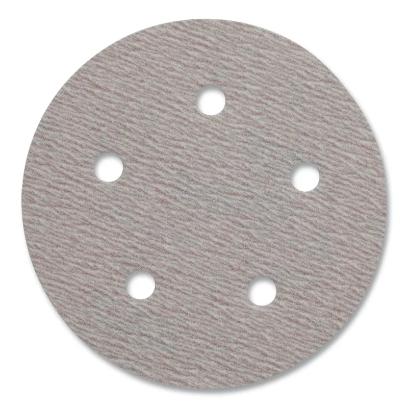 A275OP Paper Disc Roll, Aluminum Oxide, Extra Fine Grit, 5 in dia, P320, Hook and Loop, 5 Vacuum Holes