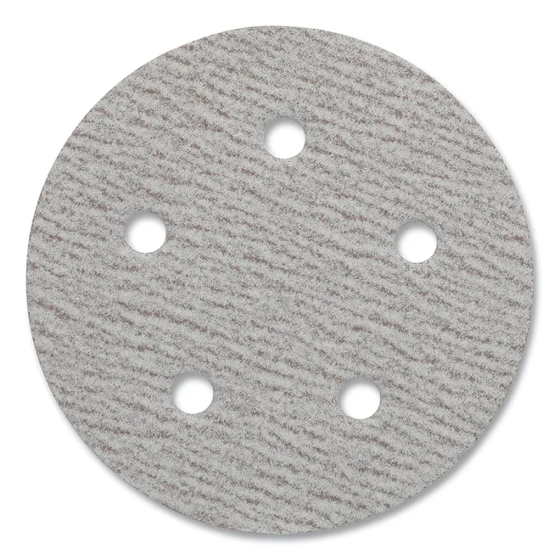 A275OP Paper Disc Roll, Aluminum Oxide, Fine Grit, 5 in dia, P150, Hook and Loop, 5 Vacuum Holes