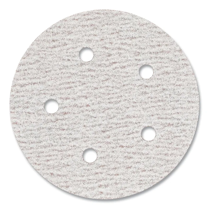A275OP Paper Disc Roll, Aluminum Oxide, Medium Grit, 5 in dia, P120, Hook and Loop, 5 Vacuum Holes