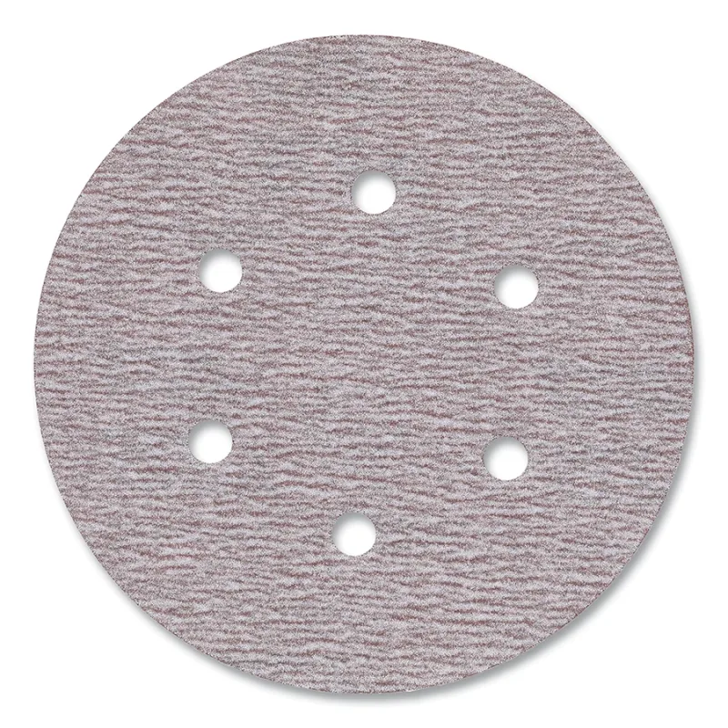 A275OP Paper Disc Roll, Aluminum Oxide, Very Fine Grit, 6 in dia, P200, Hook and Loop, 6 Vacuum Holes