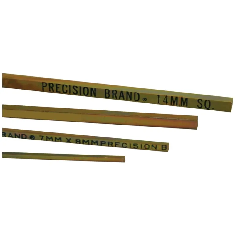 Square Gold Dichromate Plated Keystocks, 5 mm x 12 in, 6 per bundle