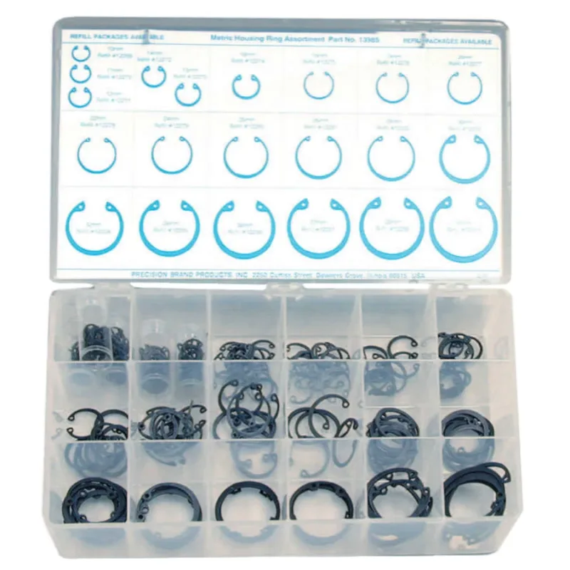 Metric Housing Ring Assortments, Steel, 218 per set