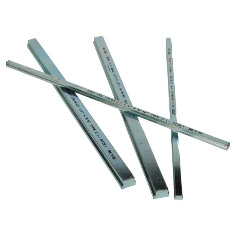 Zinc Plated Step Keystocks, 3/16" x 3/32" x 1/4" x 1/8" Step x 12", Type 2