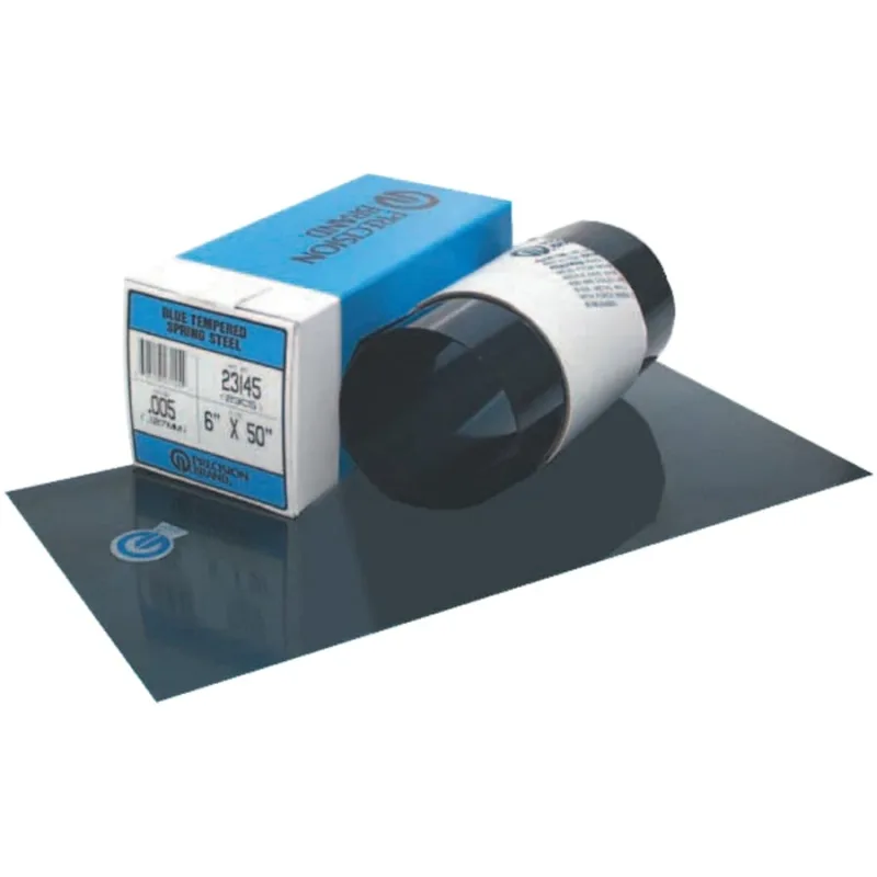 Blue Tempered Shim Stock Flat Sheets, 0.002", Steel 1095, 0.032" x 12" x 6
