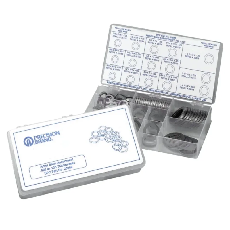 Arbor Shim Assortment Kits, .005" .010" .015