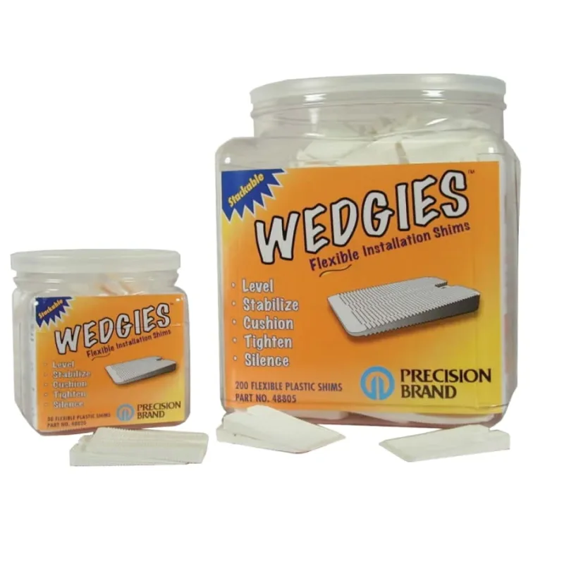 Wedgies Installation Shims, Plastic, Flexible, White, 200 Pieces