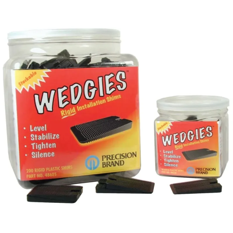 Wedgies Installation Shims, Plastic, Flexible, White, 30 Pieces