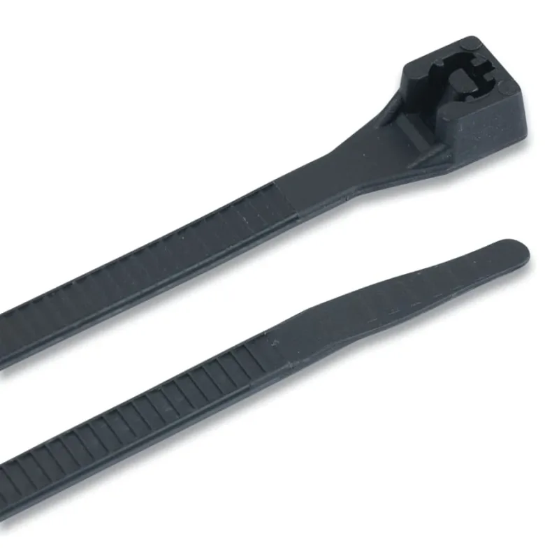 Standard Cable Ties, 75 lb Tensile Strength, 8 in, Ultraviolet Black, 100/Bag