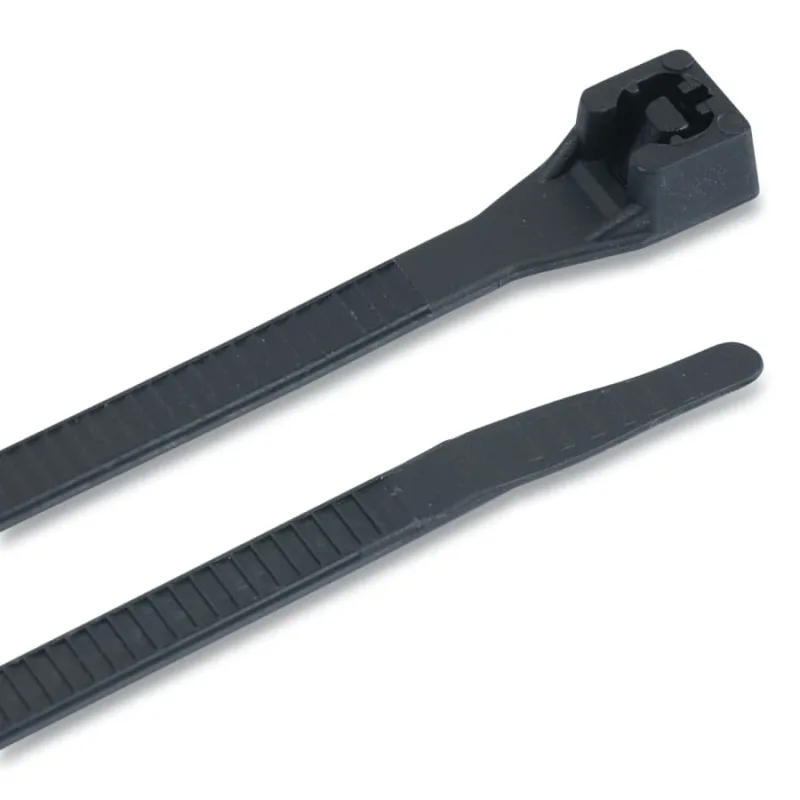Standard Cable Ties, 75 lb Tensile Strength, 11 in, Ultraviolet Black, DoubleLock, 100/Bag