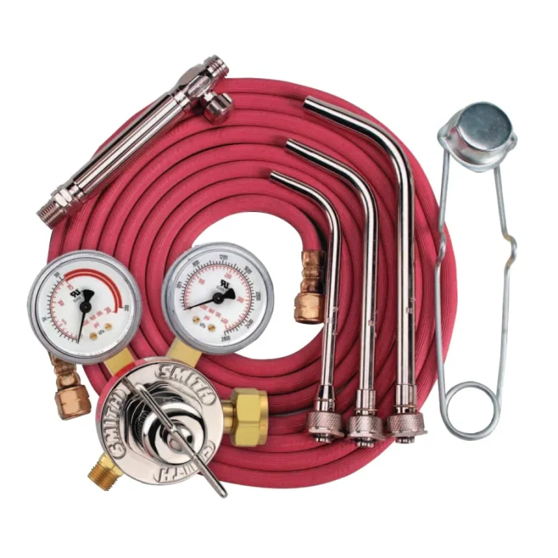 Handi-Heet Outfit, Air-Acetylene, Brass Handle, (3) Tips, 40 cu ft B Tank