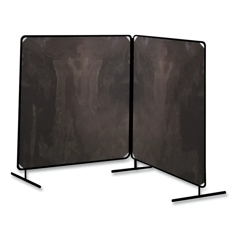 ArcShield® Portable Welding Screen, 6 ft x 4 ft, 14 mil Vinyl/Tubular Steel Fr, Gray Transparent/BLK Fr, 2 Panels