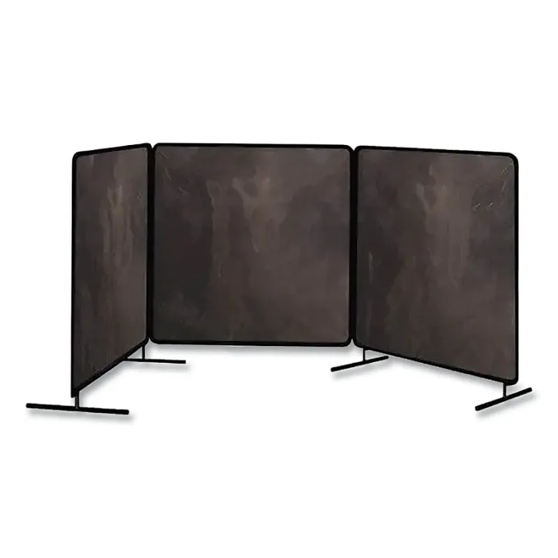 ArcShield® Portable Welding Screen, 6 ft x 4 ft, 14 mil Vinyl/Tubular Steel Fr, Gray Transparent/BLK Fr, 3 Panels
