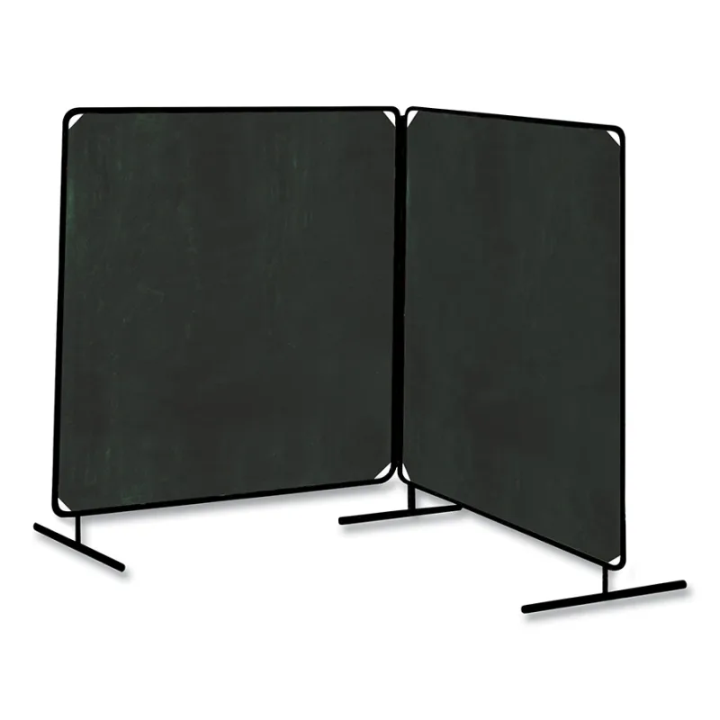 ArcShield® Portable Welding Screen, 6 ft x 8 ft, 14 mil Vinyl/Tubular Steel Fr, YEL Transparent/BLK Fr, 2 Panels