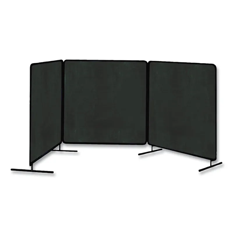ArcShield® Portable Welding Screen, 6 ft x 4 ft, 14 mil Vinyl/Tubular Steel Fr, YEL Transparent/BLK Fr, 3 Panels