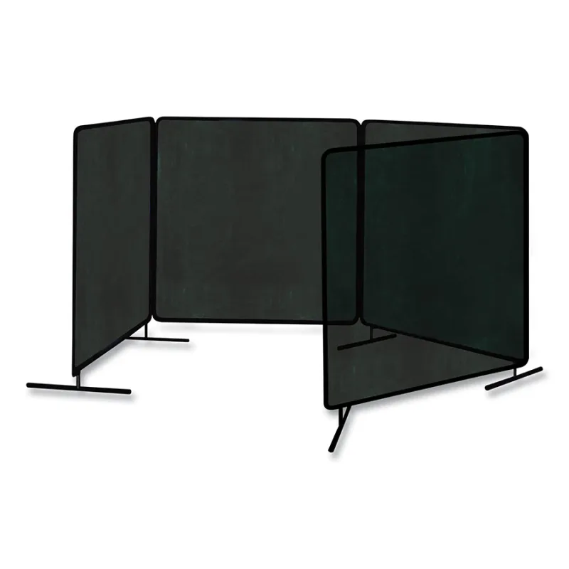 ArcShield® Portable Welding Screen, 6 ft x 8 ft, 14 mil Vinyl/Tubular Steel Fr, YEL Transparent/BLK Fr, 4 Panels