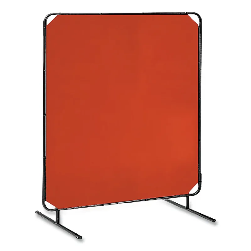 ArcShield® Portable Welding Screen, 6 ft x 6 ft, 14 mil Vinyl/Tubular Steel Fr, Orange Transparent/BLK Fr, 1 Panel