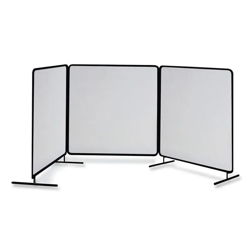 ArcShield® Portable Welding Screen, 6 ft x 6 ft, 16 mil Vinyl/Tubular Steel Fr, Clear/BLK Fr, 3 Panels