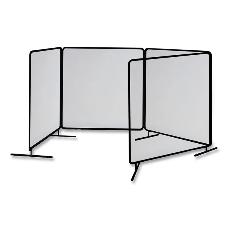ArcShield® Portable Welding Screen, 6 ft x 6 ft, 16 mil Vinyl/Tubular Steel Fr, Clear/BLK Fr, 4 Panels
