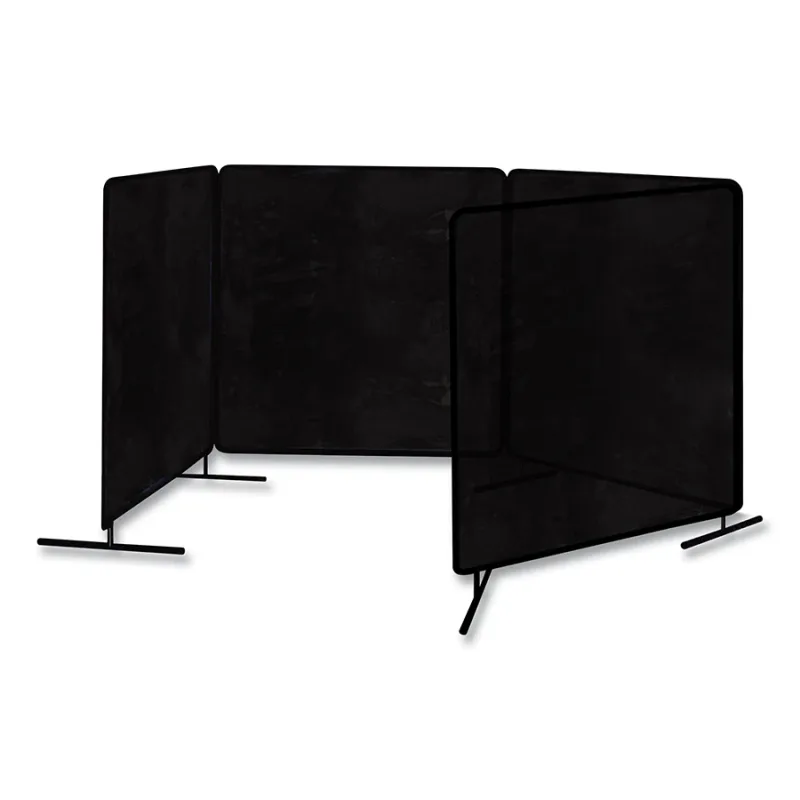 ArcShield® Portable Welding Screen, 6 ft x 6 ft, 14 mil Vinyl/Tubular Steel Fr, Shade 8 Transparent/BLK Fr, 4 Panels