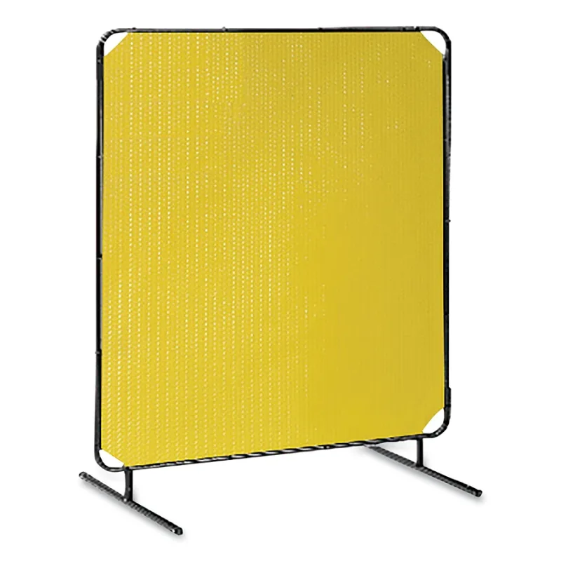 ArcShield® Portable Welding Screen, 6 ft x 8 ft, 13 mil Vinyl CTD Polyester/Tubular Steel Fr, Opaque YEL/BLK Fr, 1 Panel
