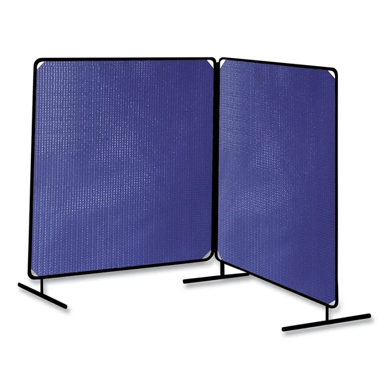 ArcShield® Portable Welding Screen, 6 ft x 8 ft, 13 mil Vinyl CTD Polyester/Tubular Steel Fr, Opaque BL/BLK Fr, 2 Panels