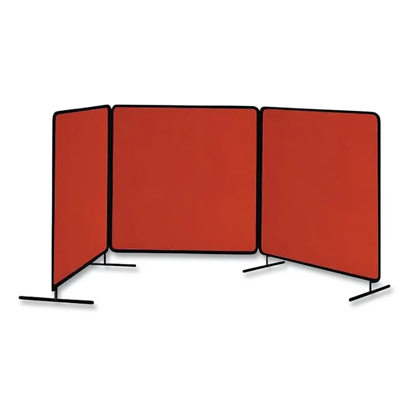 ArcShield® Portable Welding Screen, 6 ft x 6 ft, 40 mil Vinyl/Tubular Steel Fr, Orange Transparent/BLK Fr, 3 Panels