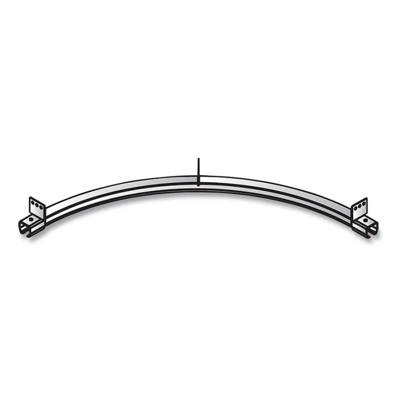 Track Mounted Rolling Curtain System, 1.125 in W x 39.9 in L, Metallic, Galv Steel, 90° Curve Track, Suspension Mount