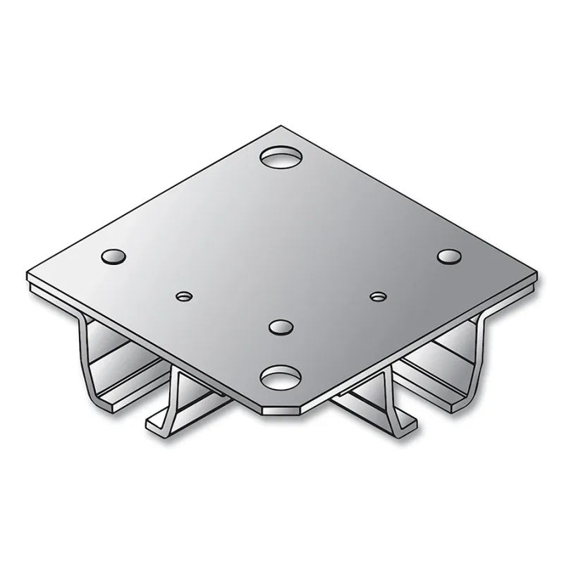 Track Mounted Rolling Curtain System, 4.56 in W x 4.56 in L, Metallic, Galv Steel, 90° Right Angle Connector, Ceiling Mount