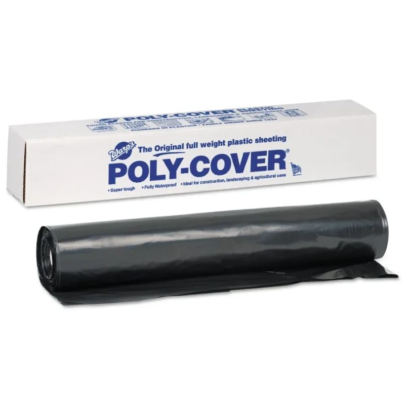 Poly-Cover® Plastic Sheeting, 10 mil, 20 ft W x 100 ft L, Black (795-10X20-B) - additional view 1