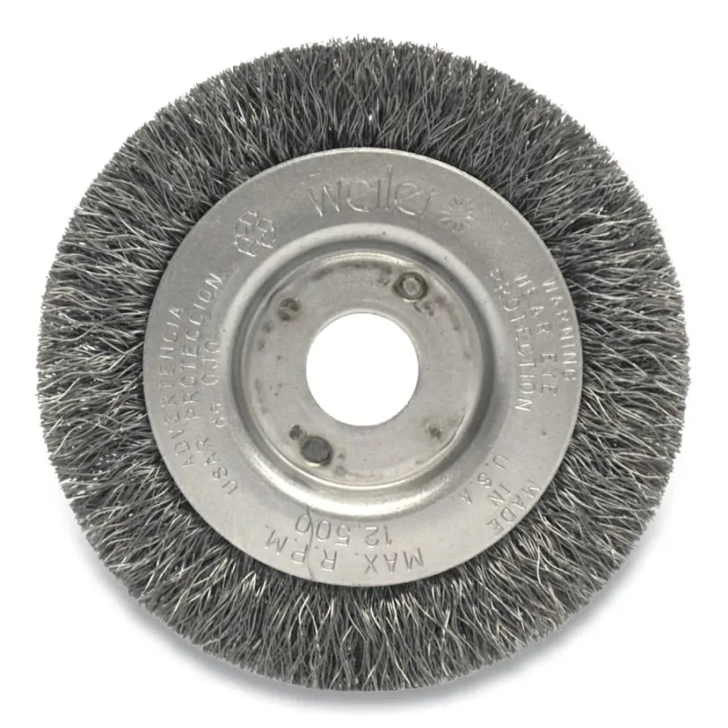 Narrow Face Crimped Wire Wheel, 3 in D x 7/16 in W, .006 Steel Wire, 6,000 rpm