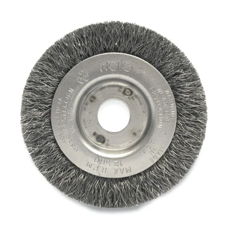 Narrow Face Crimped Wire Wheel, 3 in D, .0118 Steel Wire