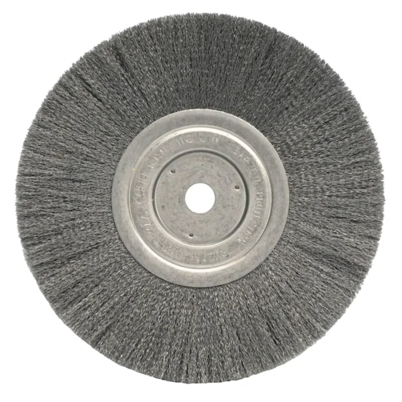 Narrow Face Crimped Wire Wheel, 8 in D x 3/4 in W, .008 in Steel Wire, 6,000 rpm