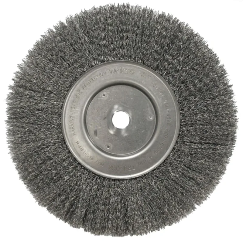 Narrow Face Crimped Wire Wheel, 10 in D, .0104 Steel Wire