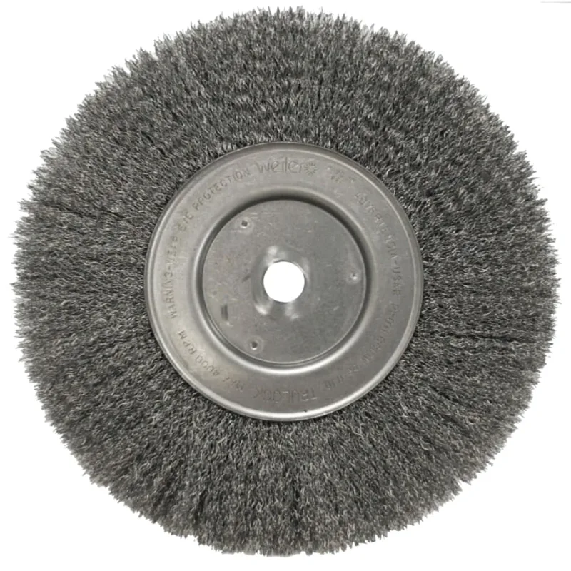 Narrow Face Crimped Wire Wheel, 10 in D x 3/4 in W, .014 in Steel, 4,000 rpm