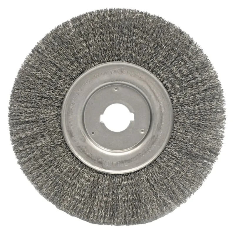 Narrow Face Crimped Wire Wheel, 10 in D, .014 Steel Wire