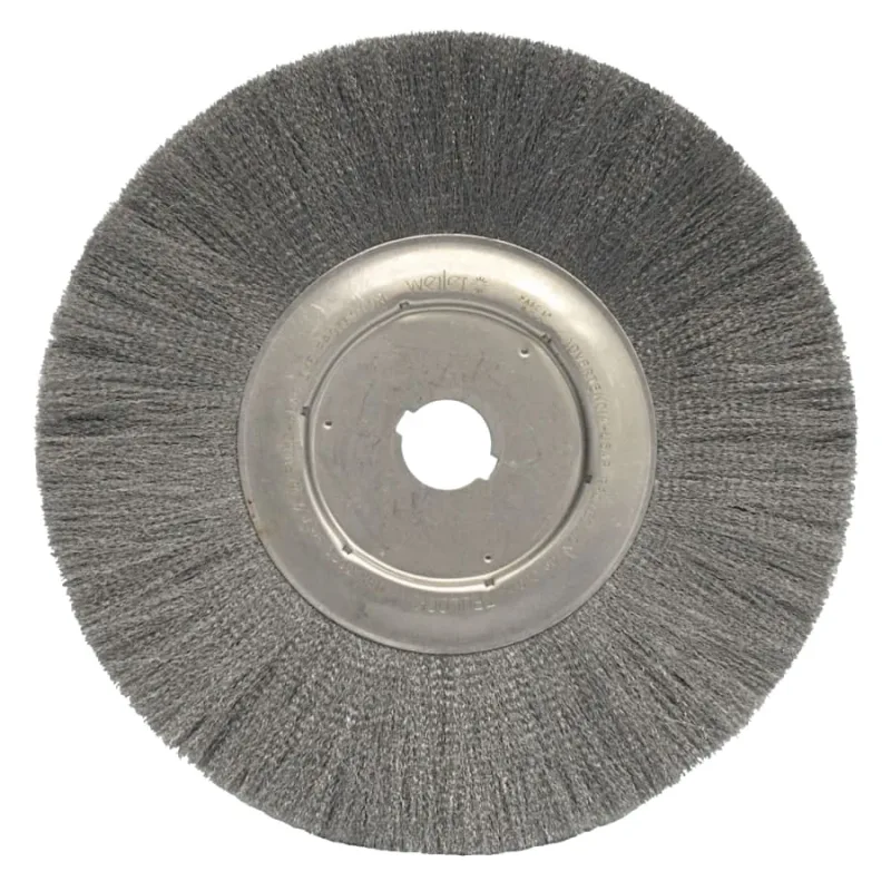 Narrow Face Crimped Wire Wheel, 12 in D, .0118 Steel, 1 1/4 in Arbor