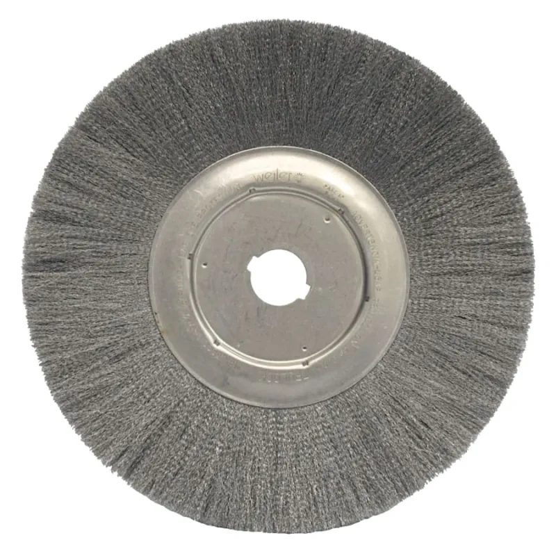 Narrow Face Crimped Wire Wheel, 12 in D, .014 Steel, 2 in Arbor