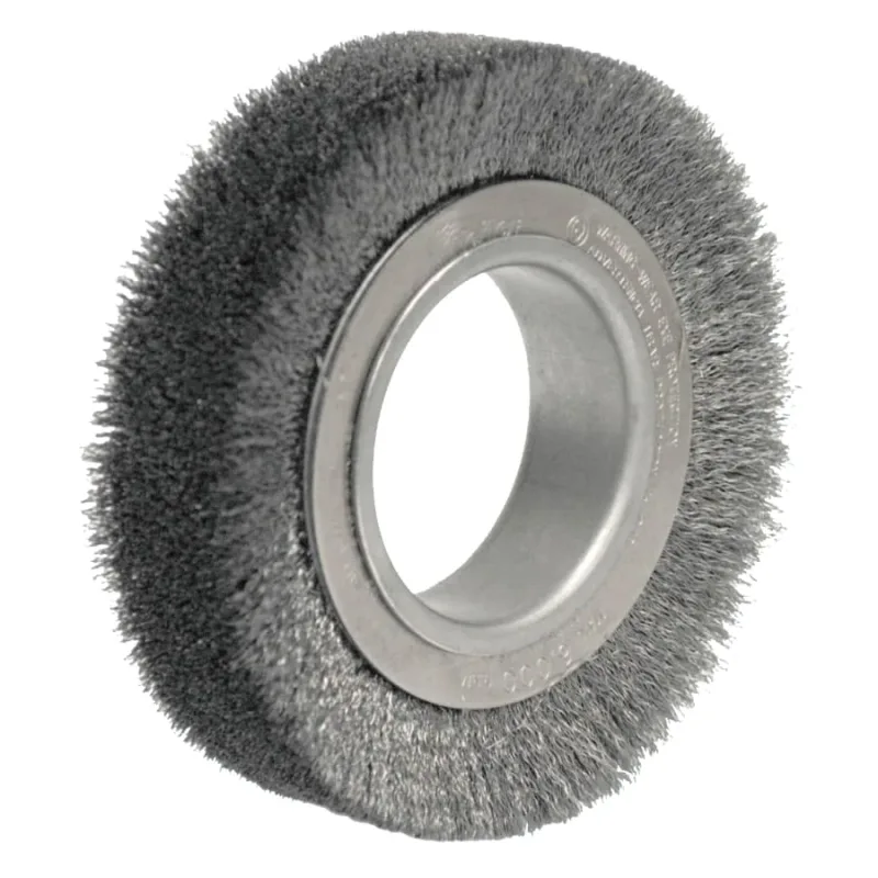 Wide-Face Crimped Wire Wheel, 4 1/2 in Dia. x 1 1/4 in W, 0.0118 in Steel, 6,000 rpm