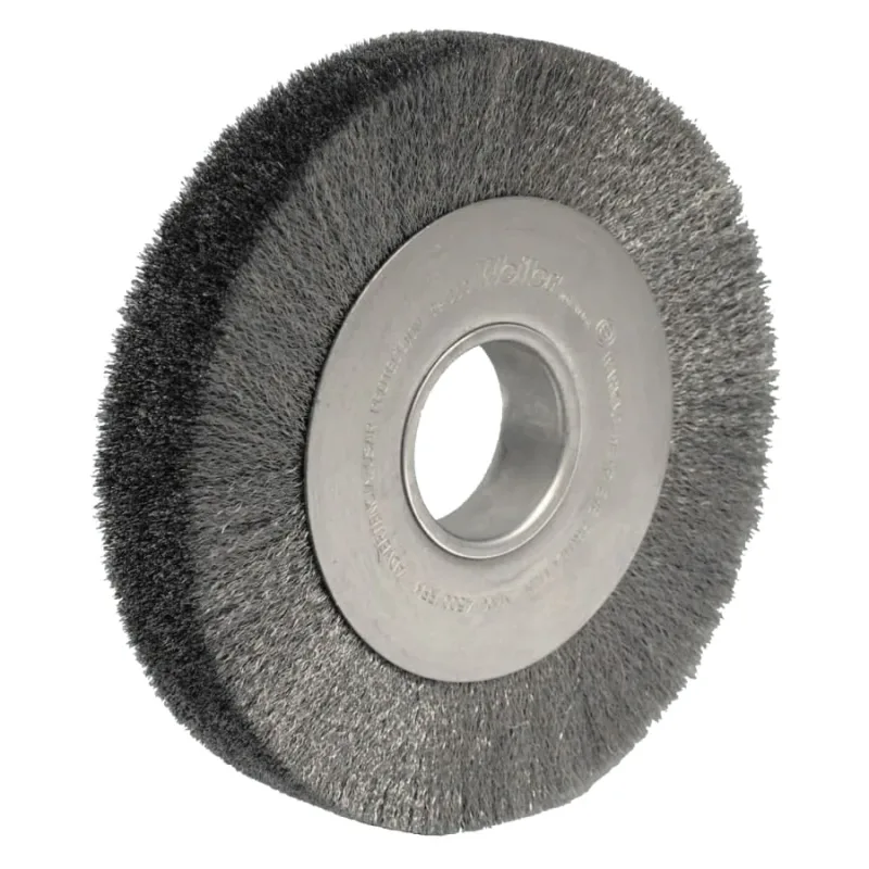 Wide-Face Crimped Wire Wheel, 8 in Dia. x 1 1/2 in W, 0.0118 in Steel, 4,500 rpm
