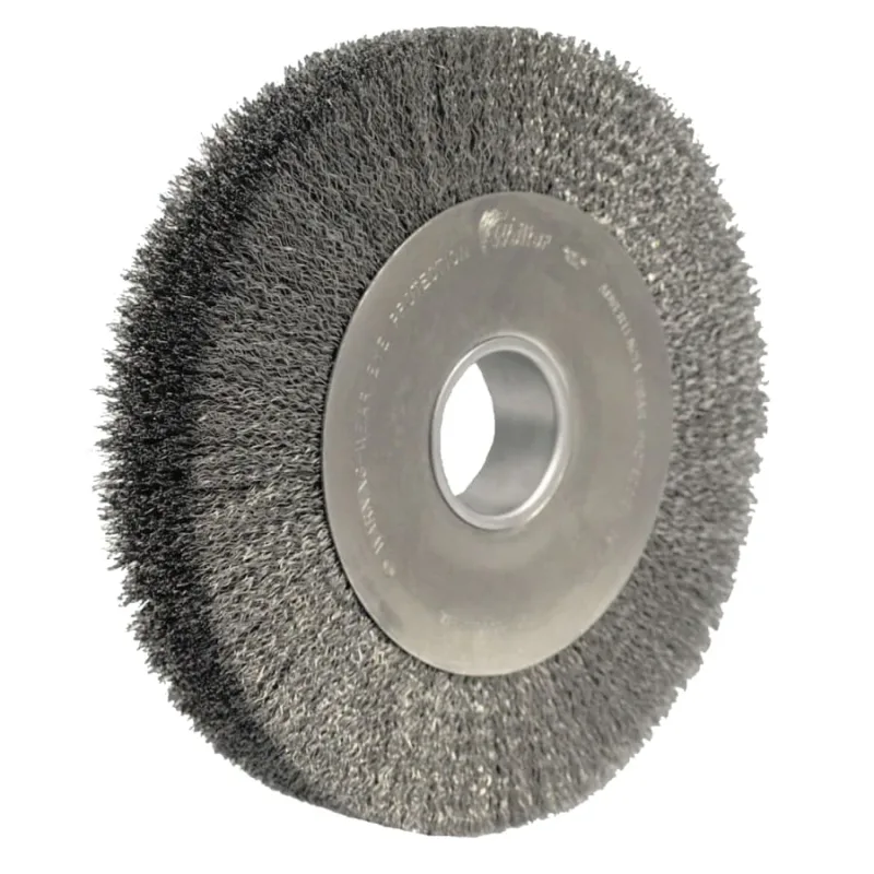 Wide-Face Crimped Wire Wheel, 10 in Dia. x 1 5/8 in W, 0.014 in Steel, 4,000 rpm