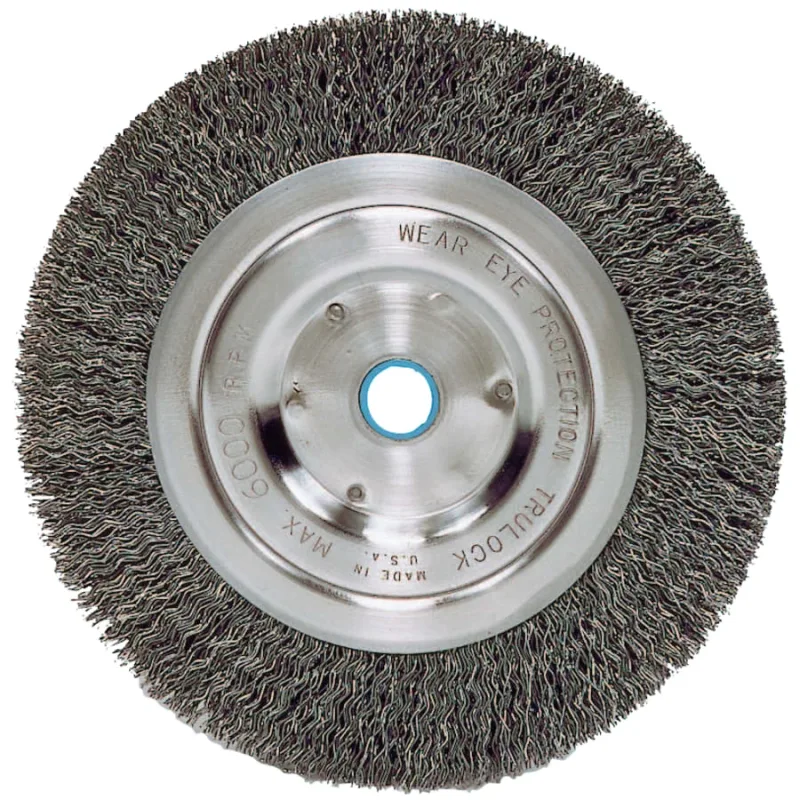 Medium-Face Crimped Wire Wheel, 4 1/2 in D, .0118 Steel Wire