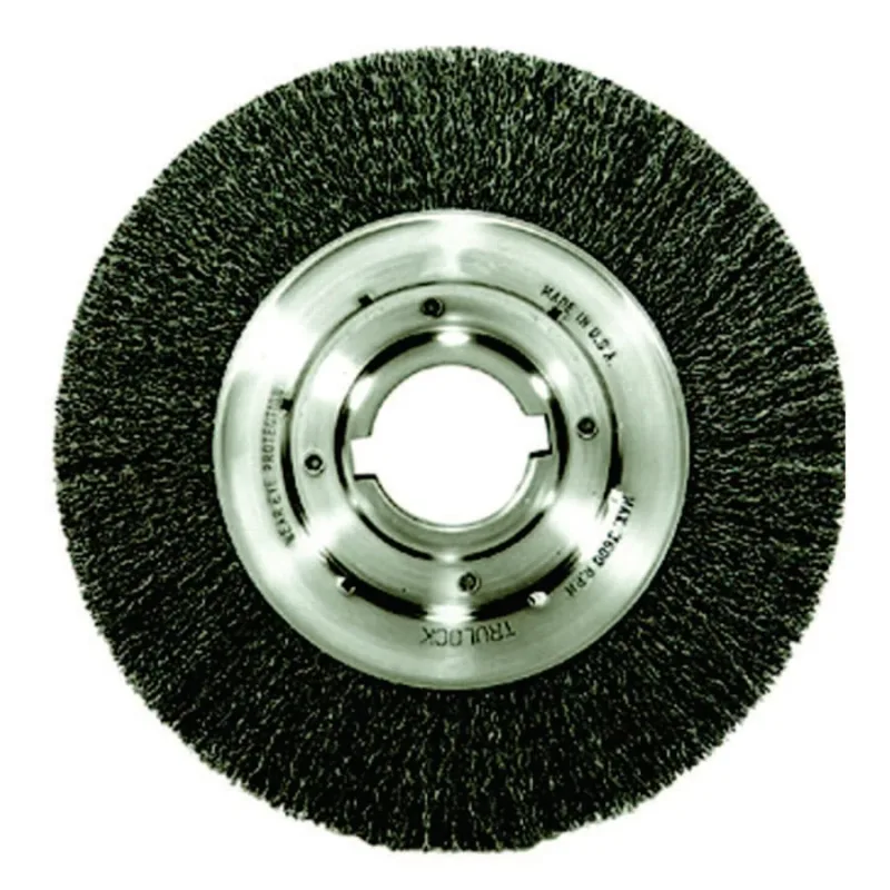 Medium Crimped Wire Wheel, 10 in D x 1 1/8 in W, .0118 in Steel Wire, 3,600 rpm