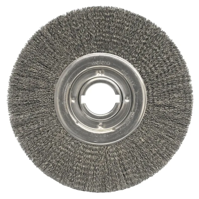 Medium Crimped Wire Wheel, 12 in D x 1 1/4 in W, .0118 in Steel Wire, 3,600 rpm