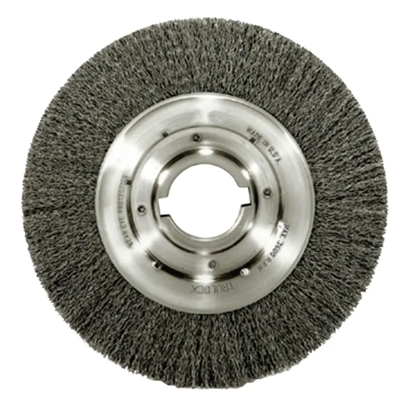Medium-Face Crimped Wire Wheel, 8 in dia x 1 in W Face, 0.0118 in Stainless Steel Wire, 4500 RPM