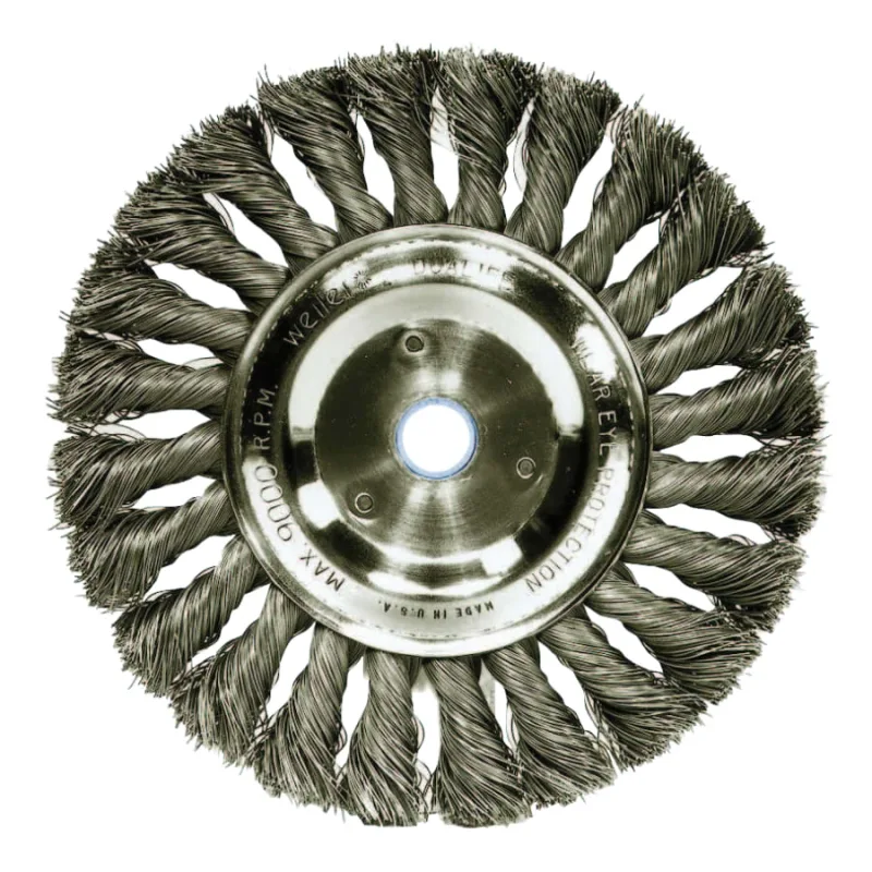 Standard Twist Knot Wire Wheel, 6 in D x 1/2 in W, .0118 Steel Wire, 9,000 rpm