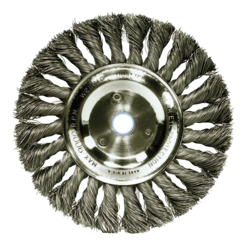 Standard Twist Knot Wire Wheel, 6 in D x 1/2 in W, .014 in Steel Wire, 9,000 rpm