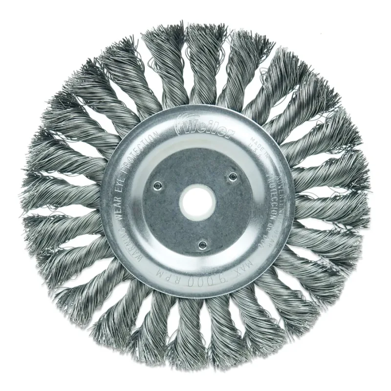 6 in Standard Twist Knot Wire Wheel, 0.016 in Steel Fill, 5/8 in-11 Arbor Hole
