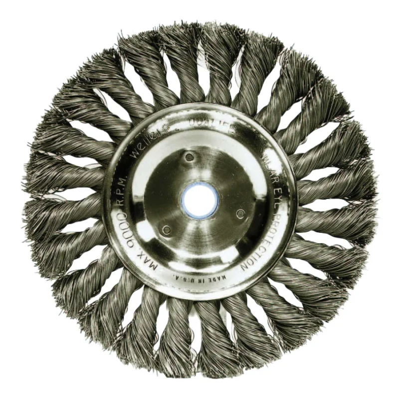 Standard Twist Knot Wire Wheel, 6 in D x 1/2 in W, .023 in Steel, 5/8-1/2 Arbor