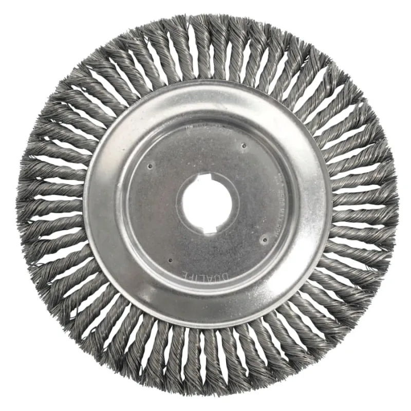 Cable Twist Knot Wire Wheel, 10 in D, .023 in Steel Fill, 3/4 in Arbor Hole