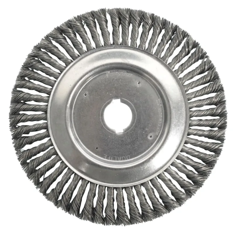 Cable Twist Knot Wire Wheel, 10 in D, .023 in Steel Fill, 1-1/4 in Arbor Hole